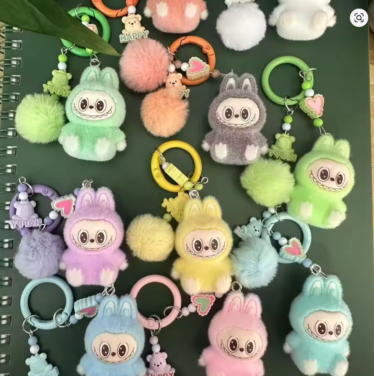 Mini Labubu Keychain – Cute Pompom Plush Bag Charm