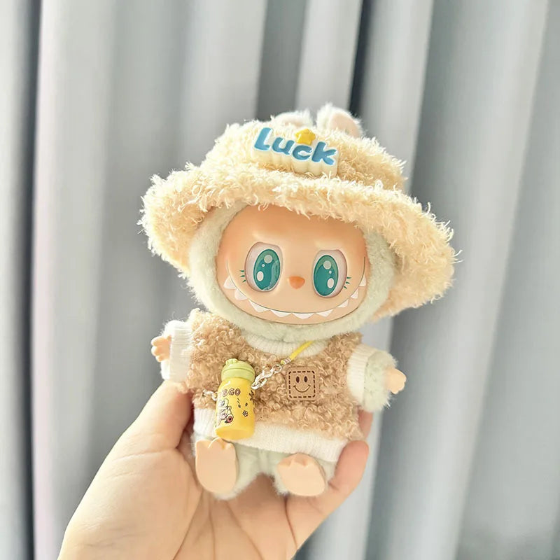 Kawaii 17cm Labubu Plush Doll Clothes & Custom Outfit Accessories