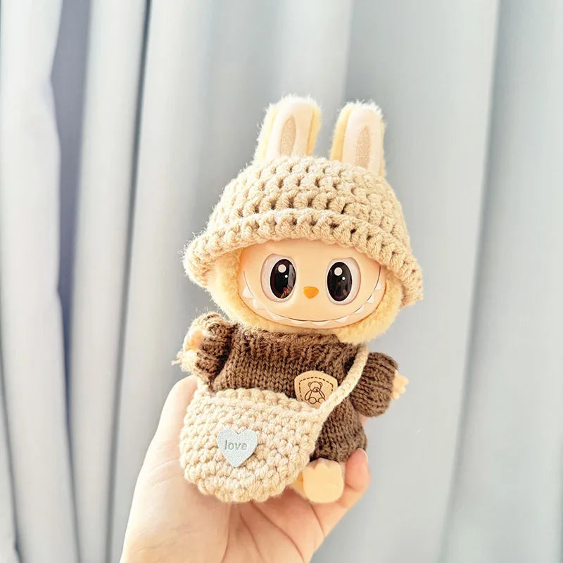 Kawaii 17cm Labubu Plush Doll Clothes & Custom Outfit Accessories