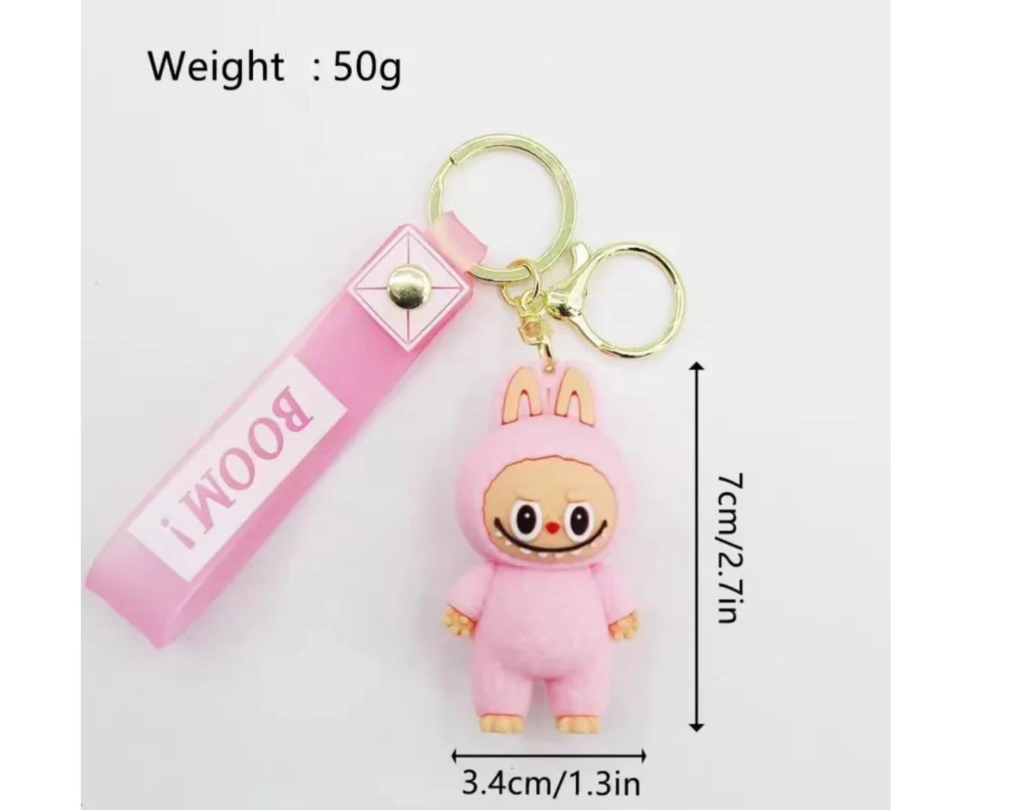 Labubu Keychain Set of 2 – Cute Plush Bag Charms & Key Rings
