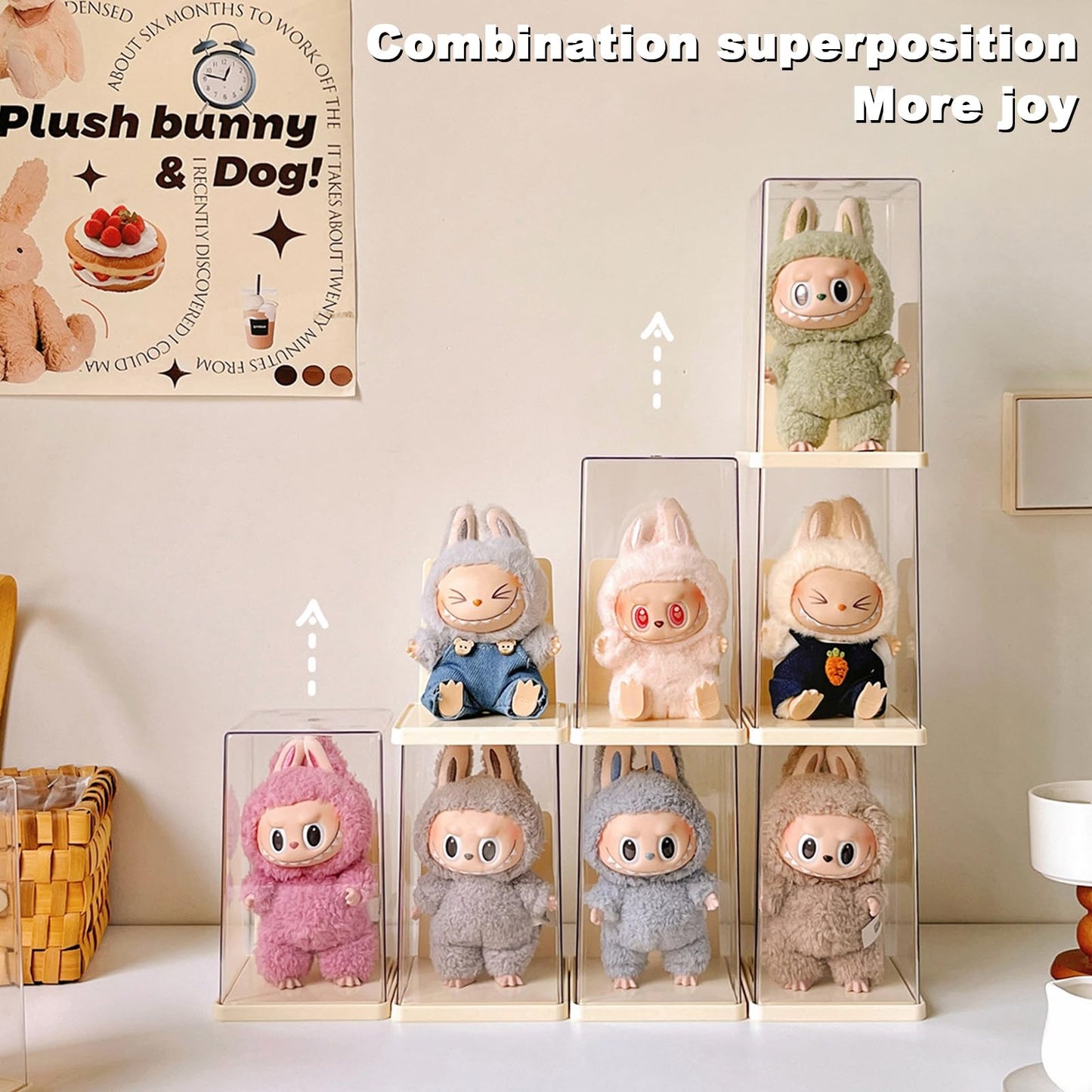 Rotating Labubu Display Case – 360° Dust-Proof Case for Figures & Keychains