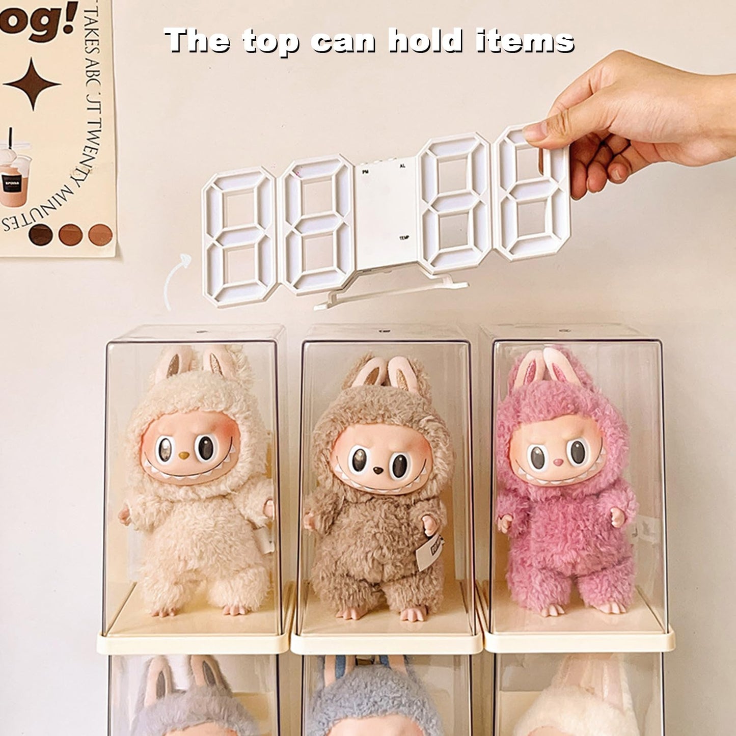Rotating Labubu Display Case – 360° Dust-Proof Case for Figures & Keychains