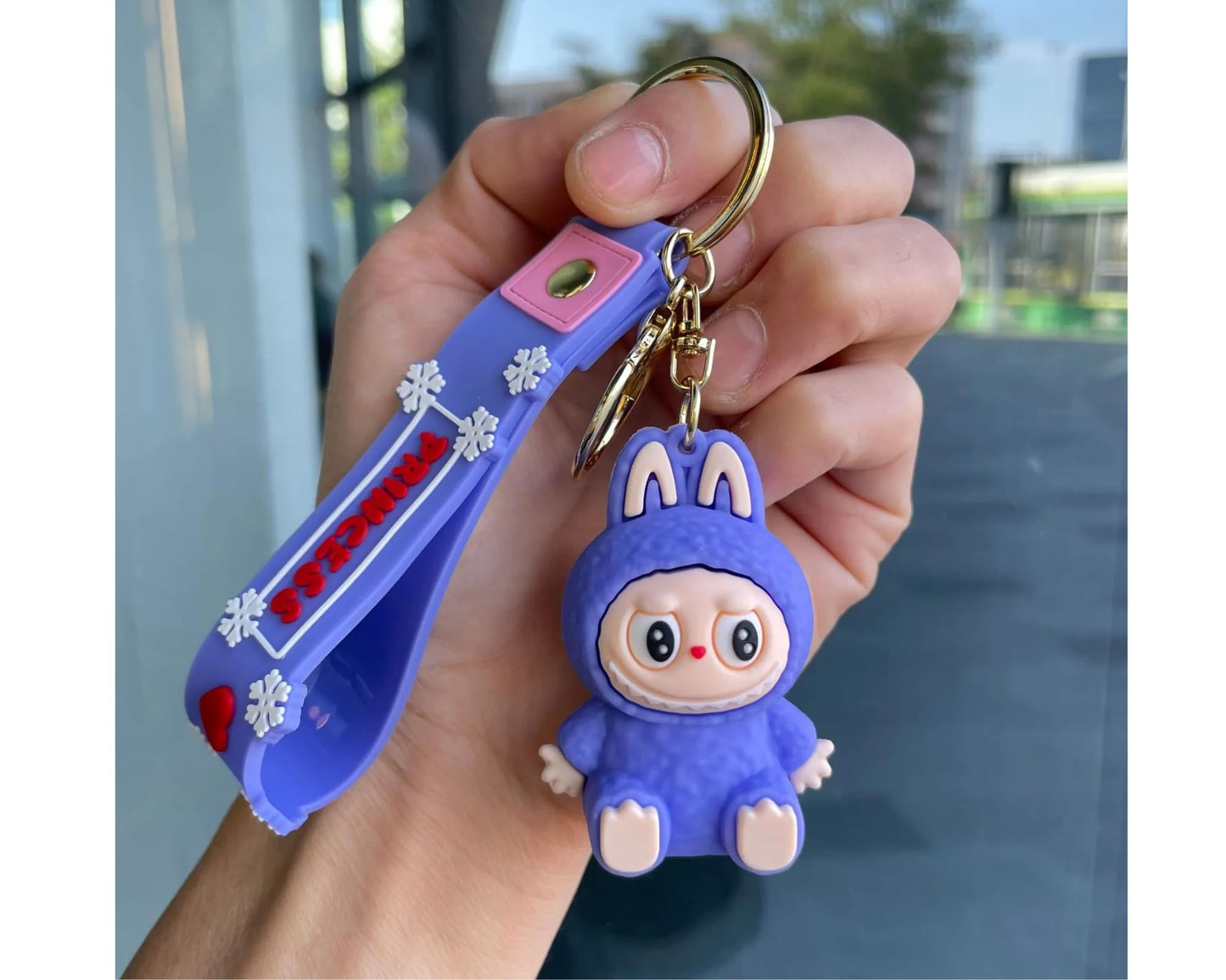 Labubu Keychain Set of 2 – Lanyard Strap Bag Charms & Key Rings