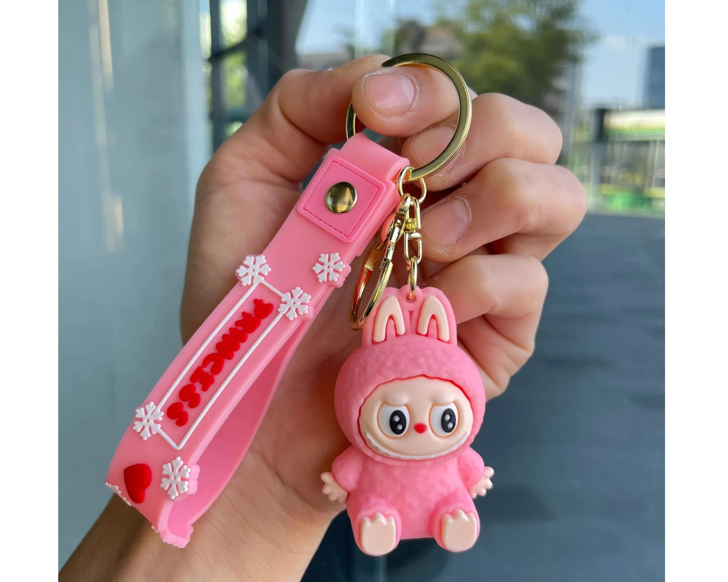 Labubu Keychain Set of 2 – Lanyard Strap Bag Charms & Key Rings