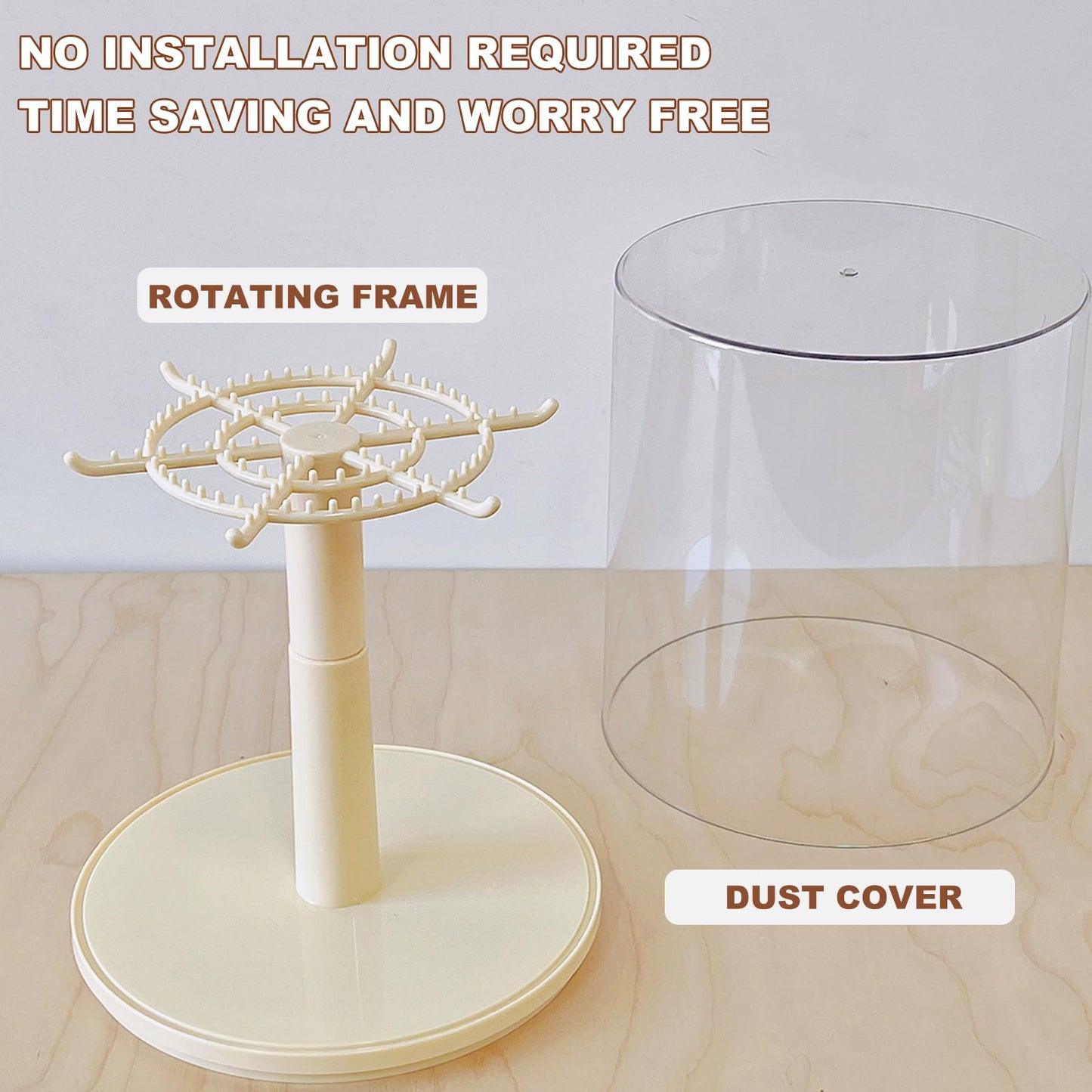 Rotating Labubu Display Case – 360° Dust-Proof Case for Figures & Keychains