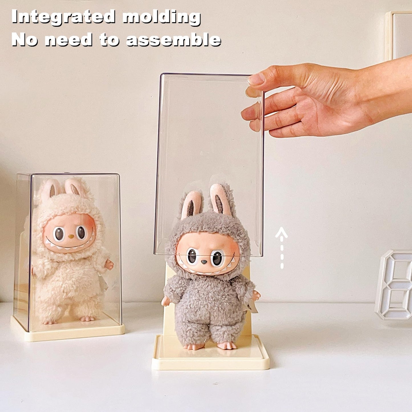 Rotating Labubu Display Case – 360° Dust-Proof Case for Figures & Keychains