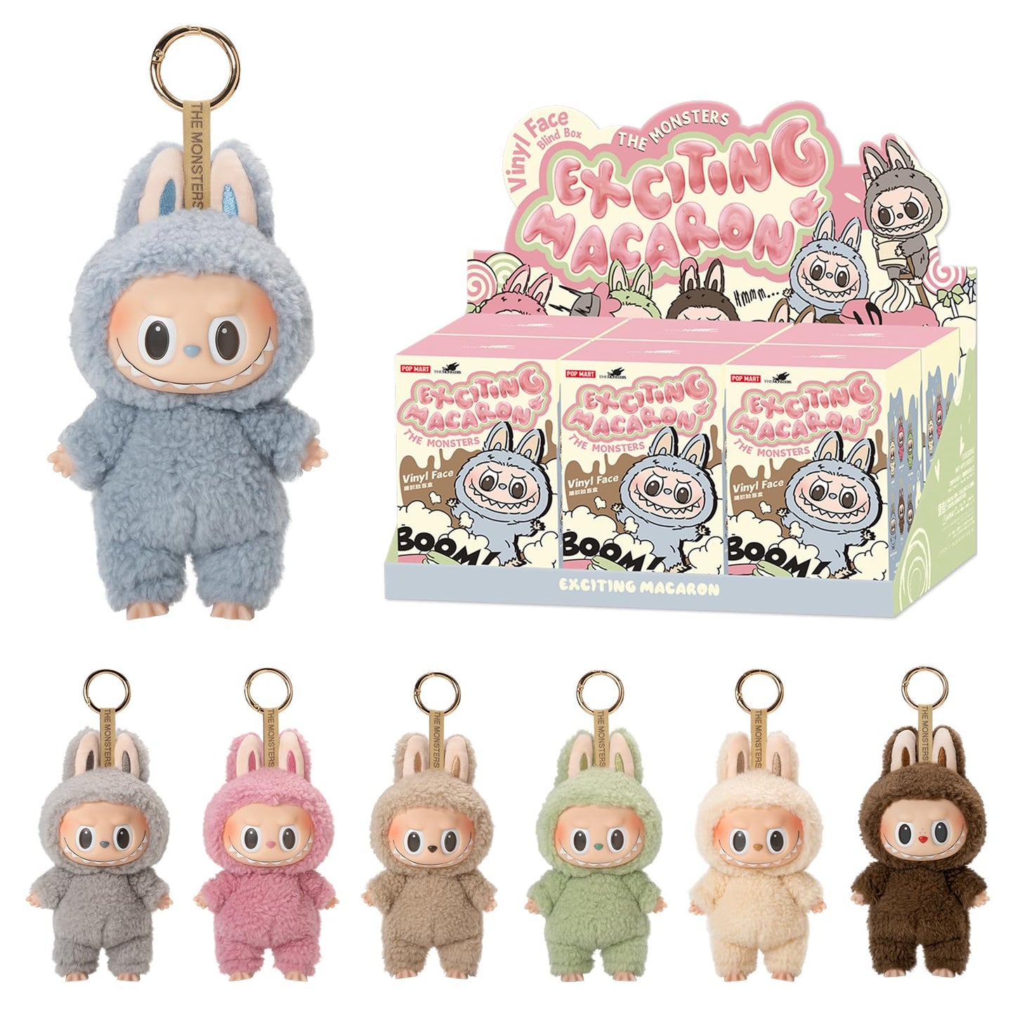 POP MART The Monsters - Tasty Macarons Vinyl Face Blind Box, Random Design Action Figures Collectible Toys Home Decorations, Single Box