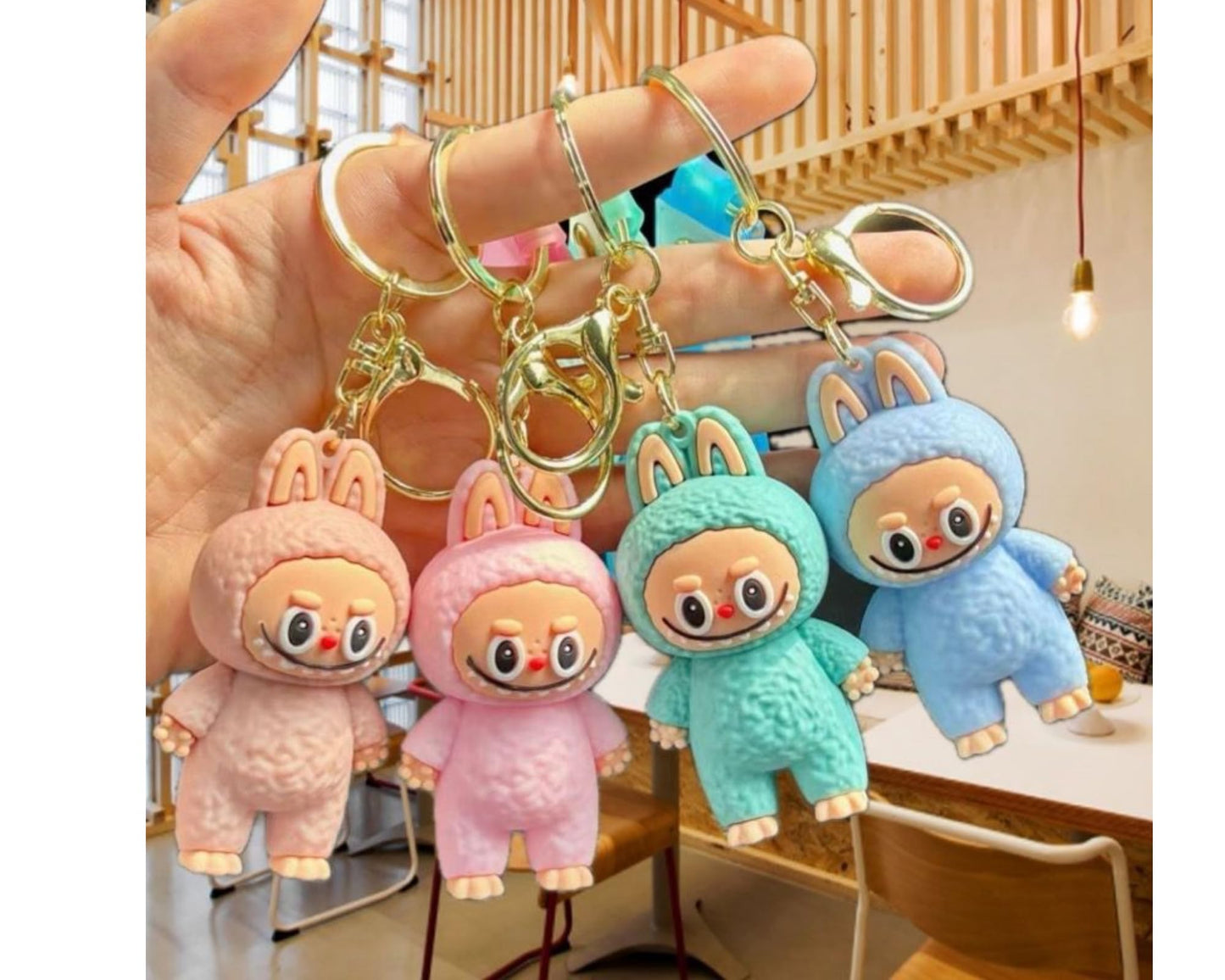 Labubu Keychain Set of 2 – Cute Plush Bag Charms & Key Rings
