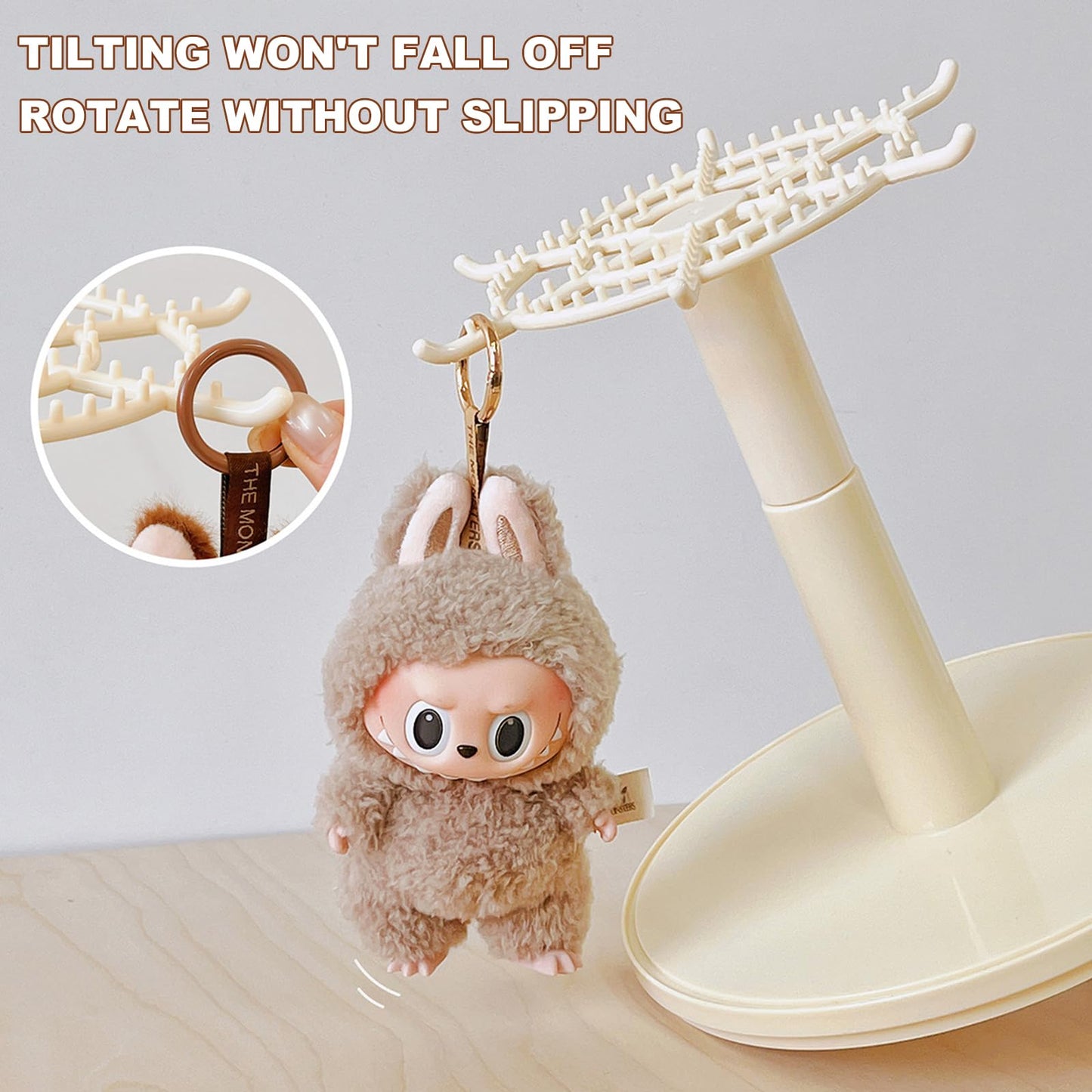 Rotating Labubu Display Case – 360° Dust-Proof Case for Figures & Keychains