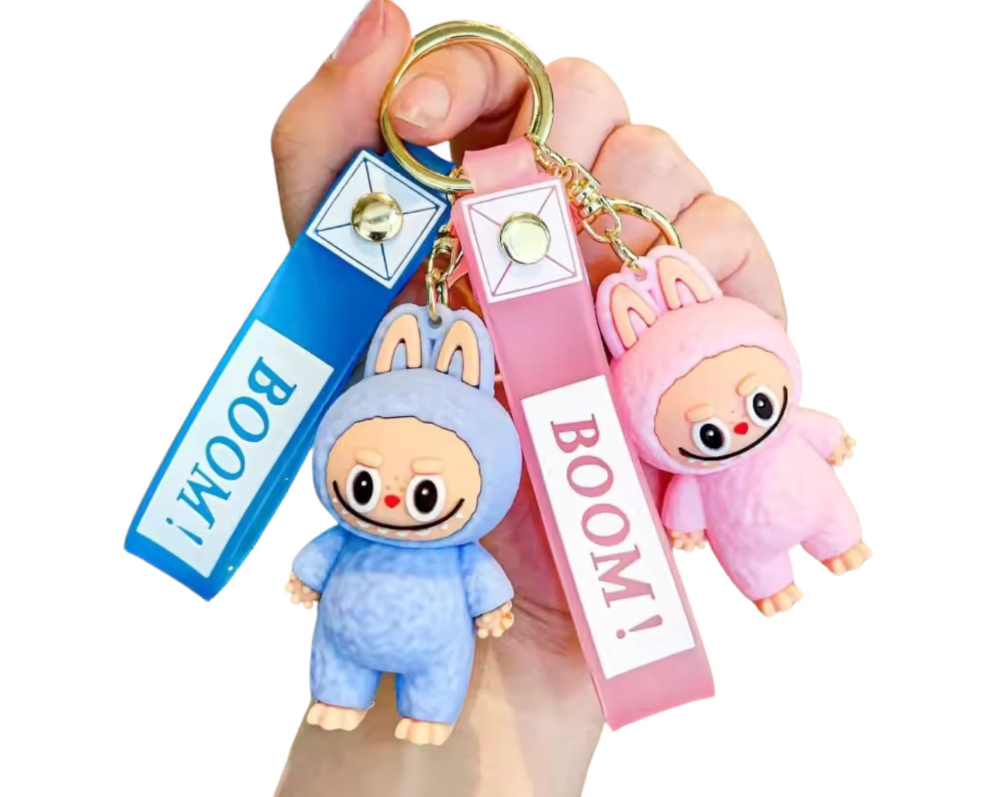 Labubu Keychain Set of 2 – Cute Plush Bag Charms & Key Rings