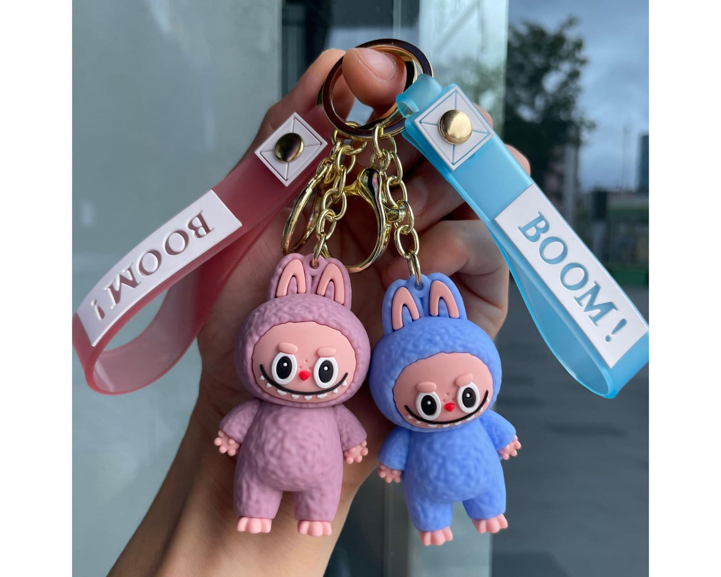 Labubu Keychain Set of 2 – Cute Plush Bag Charms & Key Rings