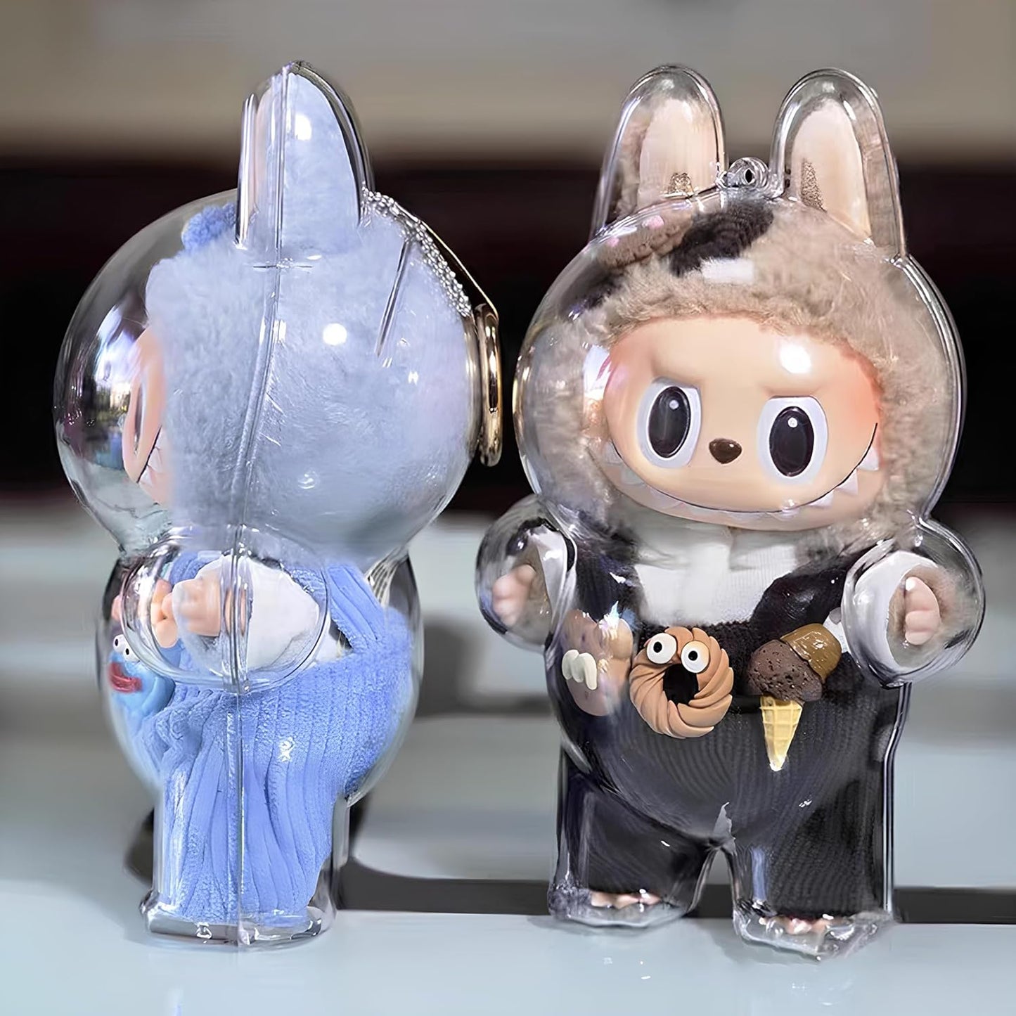Official Labubu Protective Case | Clear Keychain Cover with Silicone Strap