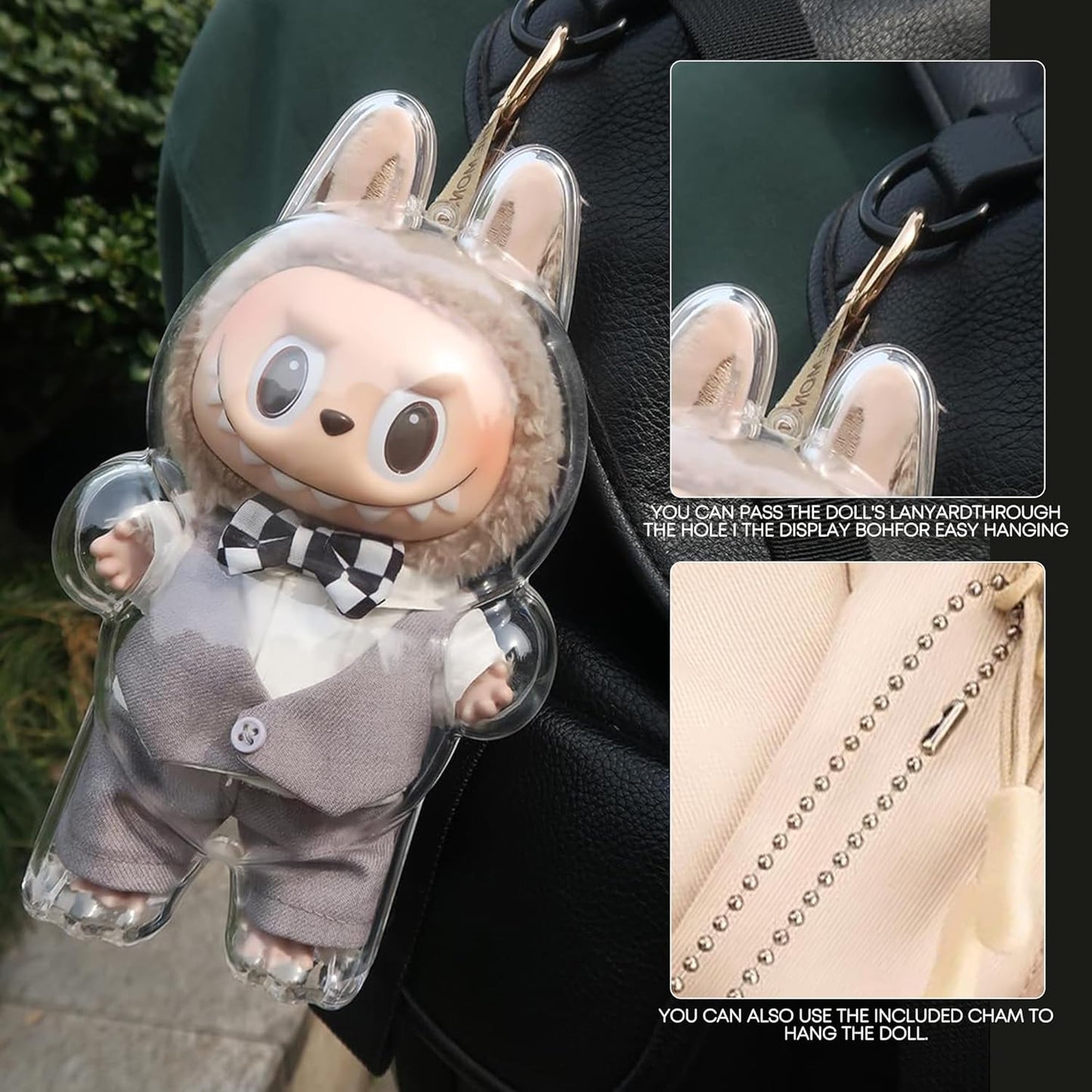 Official Labubu Protective Case | Clear Keychain Cover with Silicone Strap