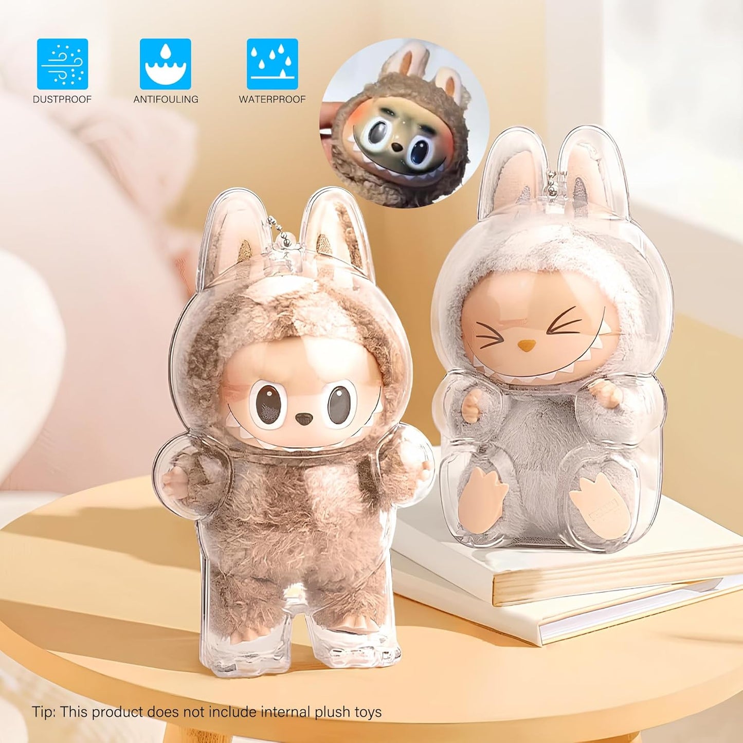 Official Labubu Protective Case | Clear Keychain Cover with Silicone Strap