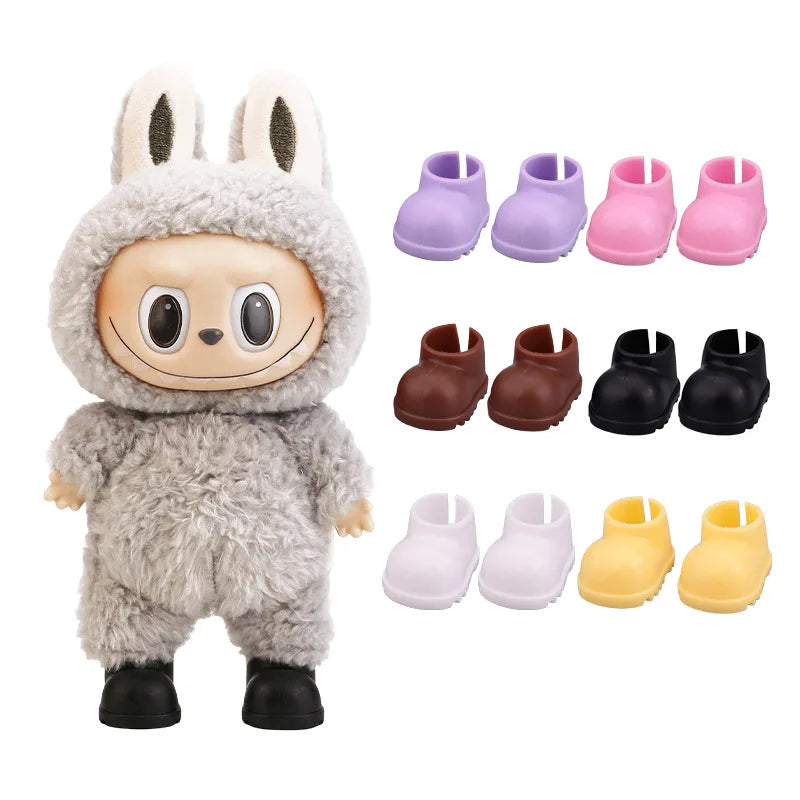 Cute Labubu doll shoes, colourful rain boots for 17cm Labubu V1 V2 V3